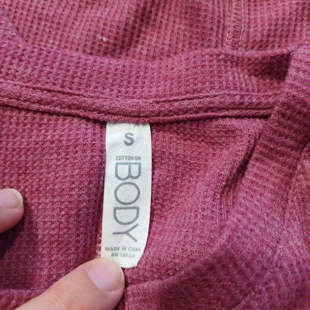 COTTON ON Sz S Oversized Waffle Knit Sweater Mauve Pink Cozy Casual Lounge Fall - Picture 11 of 12